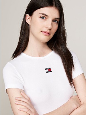 Tommy Hilfiger Kadın Tjw Slim Badge Rib T-Shirt