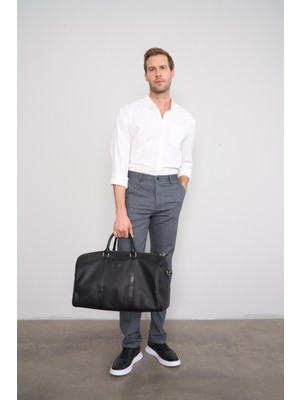 Çetinkaya Chester Polo 9352 Geniş Paça Regular Tencel Gri Pantolon