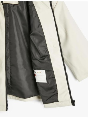 Koton 5WKG00005AW 010 Ekru Kız Cocuk Outerwear Mont