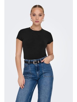 Only Elina Kadın Siyah Basic T-Shirt - 15320229-B