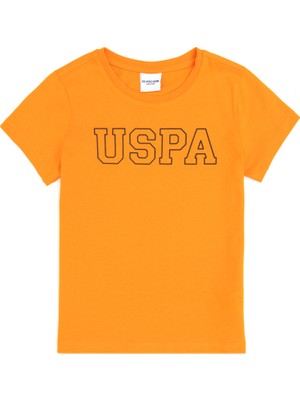 U.S. Polo Assn. Erkek Çocuk Turuncu Basic Bisiklet Yaka Tişört 50284818-VR051