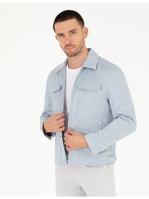 Pierre Cardin Erkek Mavi Suni Deri Ceket 50275817-300