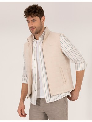 Pierre Cardin Erkek Bej Suni Deri Yelek 50275802-591