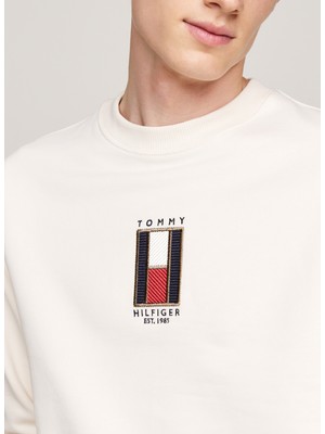 Tommy Hilfiger Bisiklet Yaka Sarı Erkek Normal Sweatshirt MW0MW35533Z00