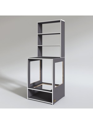 Kenzlife ankastre fırın dolabı ismihan gri 165*60*56 mutfak raflı