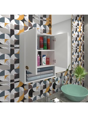 Kenzlife banyo ecza dolabı bakunin byz 60*40*20 mutfak (m)üst arkalıklı alt arkalıksız