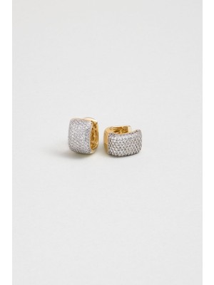 So CHIC Avangard 18 Ayar Sarı Altın Kaplama Gümüş Halka Küpe