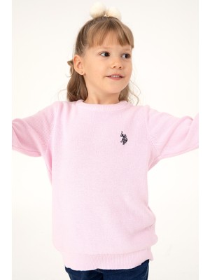 U.S. Polo Assn. Kız Çocuk Pembe Triko Kazak 50293601-VR041