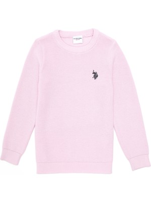 U.S. Polo Assn. Kız Çocuk Pembe Triko Kazak 50293601-VR041