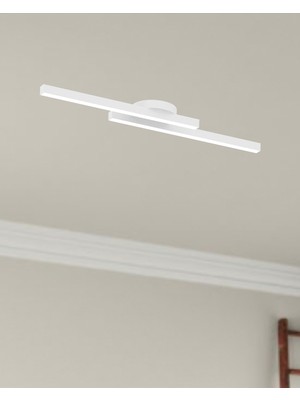 Hegza Lighting Marea ( Beyaz Kasa, Sarı Işık ) Ledli Modern Plafonyer LED Avize, Salon, Mutfak, Oturma Odası