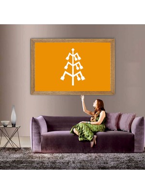 Lioncraft Karahanlılar Devleti Bayrağı Tablo, Çerçeveli Cam Tablo 30 x 45 cm