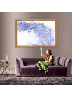 Lioncraft Mermer Desenli Tablo, Çerçeveli Cam Tablo 20 x 30 cm