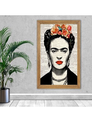 Lioncraft Ressam Frida Kahlo  Tablo, Çerçeveli Cam Tablo 20 x 30 cm