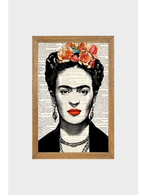 Lioncraft Ressam Frida Kahlo  Tablo, Çerçeveli Cam Tablo 20 x 30 cm