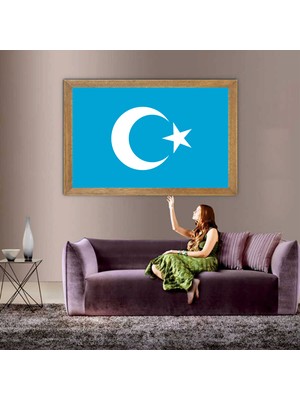 Lioncraft Göktürk Devleti Bayrağı Tablo, Çerçeveli Cam Tablo 20 x 30 cm