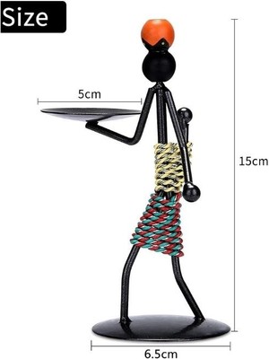 Hediye Fikri Afrikalı Kadın Tasarımlı Tealight Metal Mumluk Dekoratif Şık Hediyelik Üçlü Set