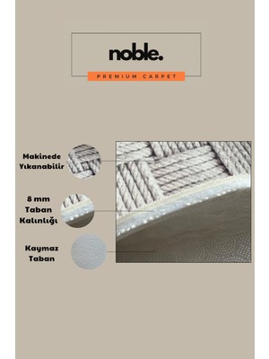 Noble Halı Dijital Baskı Kahverengi Estetik Modern Çizgili Dekoratif Makinada Yıkanabilir Yolluk Salon Halısı