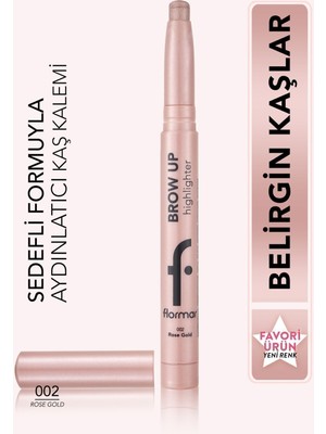 Flormar Kremsi Dokulu Brow Up Highlighter Pencil Aydınlatıcı Kalem- Pembe Altın (002 Rose Gold) 8682536072441