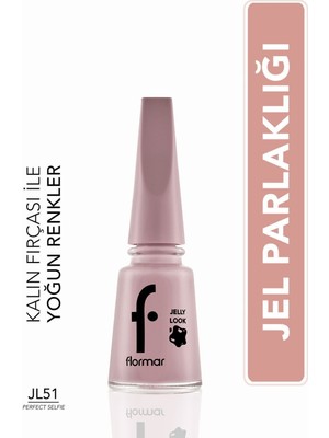 Flormar JL51 Perfect Selfie Pembe Oje 11 ml – Jel Etkili, Parlak Bitişli, Yoğun Renkli ve Kalın Fırçalı