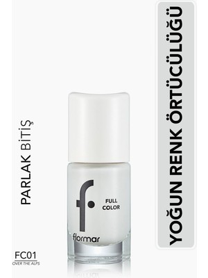 Flormar Full Color Yoğun Pigmentli Parlak Oje FC01 Over The Alps 8690604310371 Parlak Bitiriş