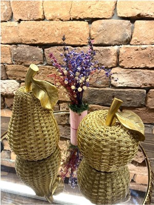 Tekno Trust Dekoratif Obje Biblo Elma &armut Altın