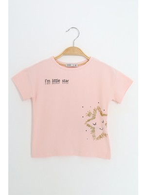 Toontoy Kız Çocuk Baskılı Tişört