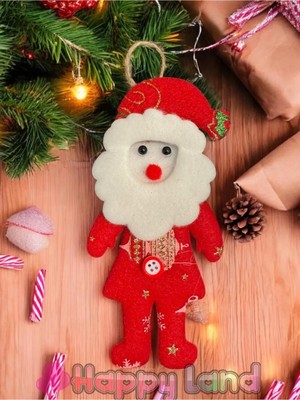 Happyland Yılbaşı Ağacı Süsü Noel Baba Peluş Model Asma Süs 17 cm Noel Dekor