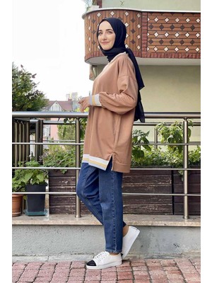 Xsay Desenli Tunik Camel