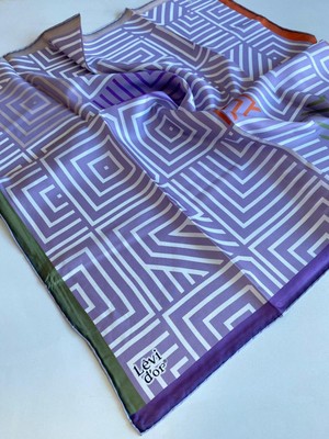 Levidor Tivil Ipek Eşarp 40120 Lila Karışık Desen