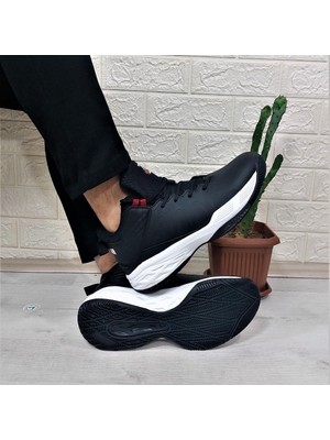 Jump 28652 Siyah-Beyaz Boğazlı Basket Spor Ayakkabı