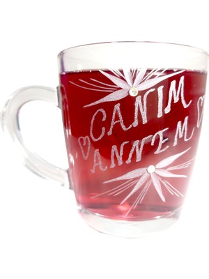 DECOCIA Kişiye Özel Cam Kupa Büyük Boy 340CC İsimli Yazılı Cam Kupa