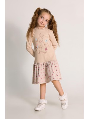 Kız Çocuk Kaşkorse Çiçekli Elbise