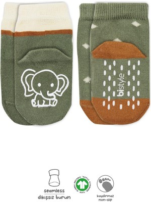 Kız Bebek Hayvan Figürlü Kaymaz 2'li Soket Çorap