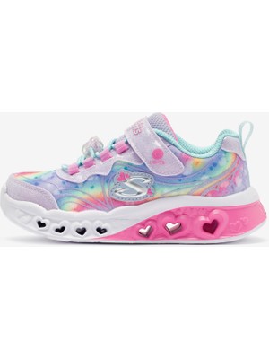 Skechers Flutter Heart Lights - Groovy Swirl Büyük Kız Çocuk Lavanta/Açik Mavi Işıklı Spor Ayakkabı 303253L Lvaq