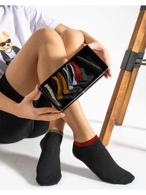 TG Socks 4'lü Simli Sneaker Çorap