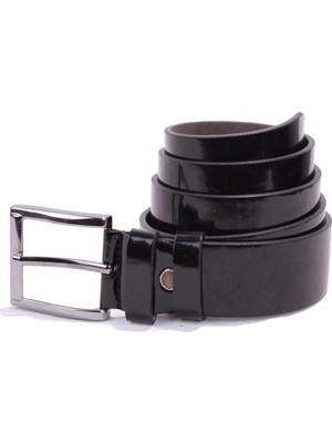 Dagoster DMK26-355 Siyah Rugan 4 cm Suni Deri Erkek Kemer