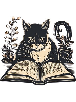 Tasarım Bez Çantalar Kitap Okuyan Kedi