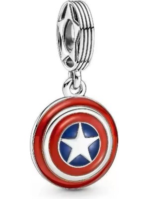 Hector Co Jewellery Marvel Captan Amerika Kalkanı 925 Ayar Gümüş Charm