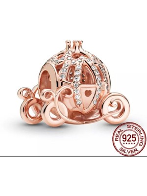 Hector Co Jewellery Disney Külkedisi Sindirella Işıltılı Araba Charm 925 Ayar Gümüş