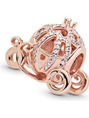 Hector Co Jewellery Disney Külkedisi Sindirella Işıltılı Araba Charm 925 Ayar Gümüş