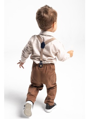 Erkek Bebek&çocuk Takım Elbise Ceket Papyon ve Salopetli 4'lü Set