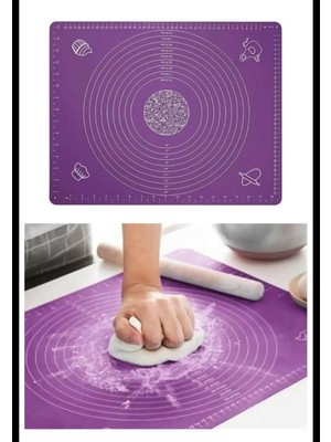 Silikon Ölçekli Hamur Açma Matı Baklava Börek Ekmek Mantı Erişte Hamuru Yoğurma Matı