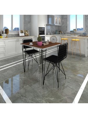 Kenz Life  Knsz Masa Sandalye Takımı HEM75MAZLUM Cvzsyh 070*070 Sm 2 Sandalye Syhsyh Sırt Minderli