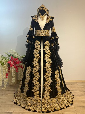 Butik Kaftan Bindallı Kına Gecesi Siyah