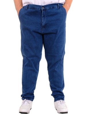Mode Xl Büyük Beden Erkek Kot Pantolon Yan Cep Chıno 18880 Açık Mavi