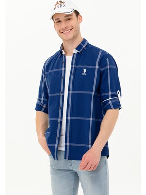 U.S. Polo Assn. Erkek Lacivert Gömlek Desenli 50263705-VR033