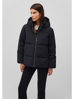 Mavi Su İtici Kapüşonlu Siyah Şişme Mont 1110445-900