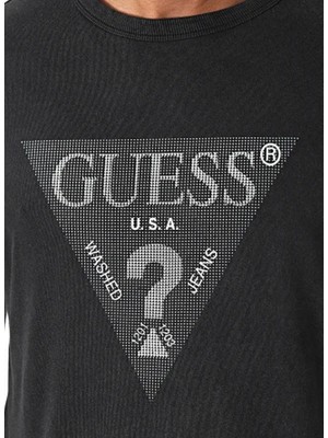 Guess Siyah Erkek T-Shirt M4YI05I3Z14JBLK Ss Cn Treated Trıan