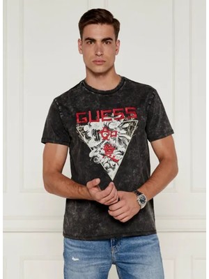 Guess Siyah Erkek T-Shirt M4YI0EKBW41JTMU Ss Bsc Japanese Trı