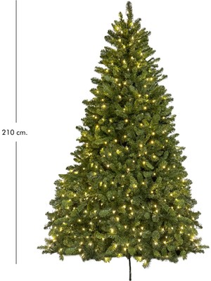 Herdekora Yılbaşı Çam Ağacı Forest 1348 Dal 500 LED Işıklı Yeşil 210 Cm.